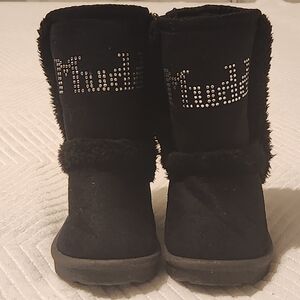 MUDD Black Faux Suede Studded Boots Little Girls Size 6
